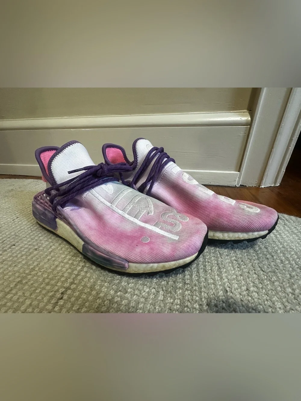 Adidas x Pharrell Human Race Pink Gradient Sneakers - Holi Festivals